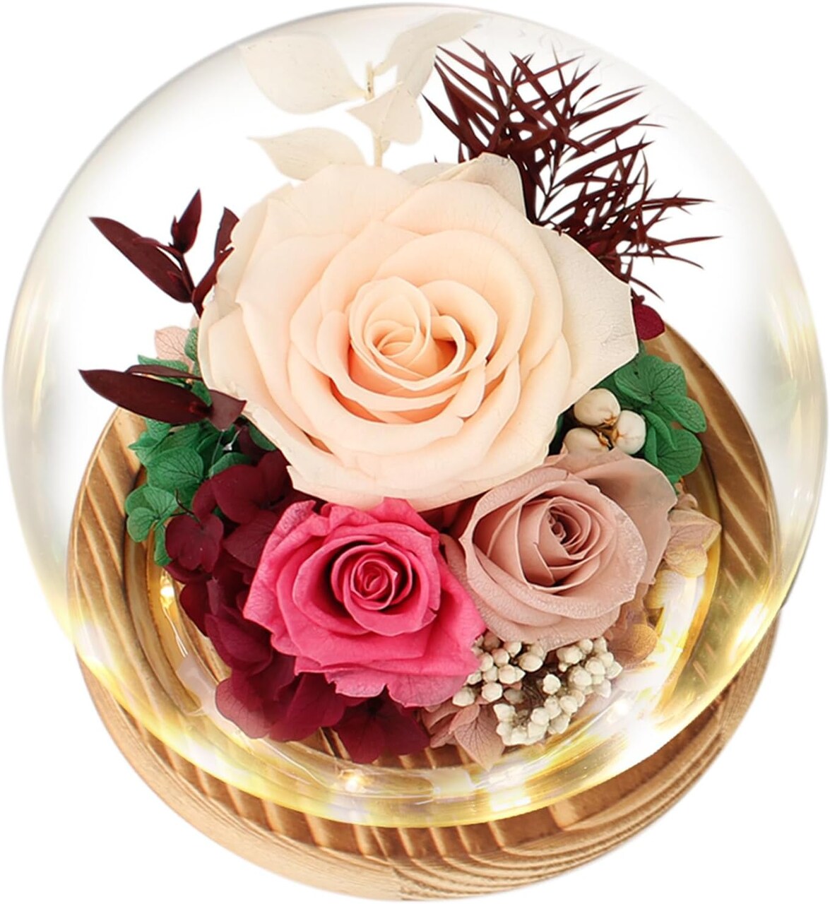 Preserved Flowers Roses Gifts for Women Mom, Fresh Flowers Forever Roses with Long-Lasting, Forever Flowers Flower Bouquets with LED Lights, Birthday Gift, Mothers Day, Christmas